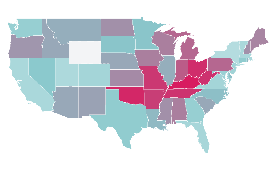 Affinity by region — John Ritter, United States