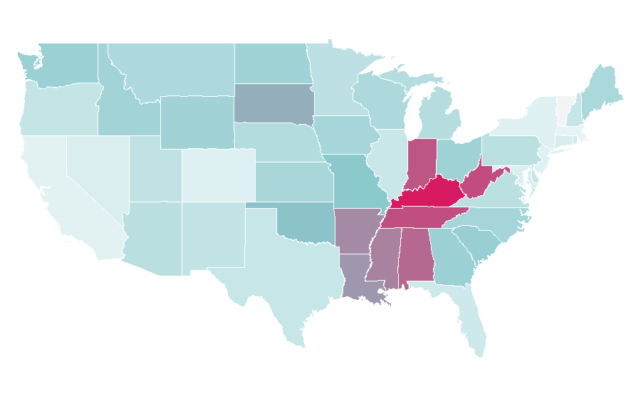 Affinity by region — John Schneider (screen actor), United States