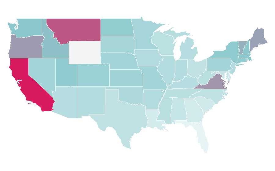 Affinity by region — John Steinbeck, United States