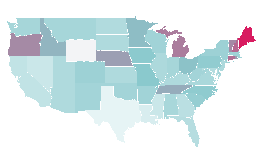 Affinity by region — John Tesh, United States