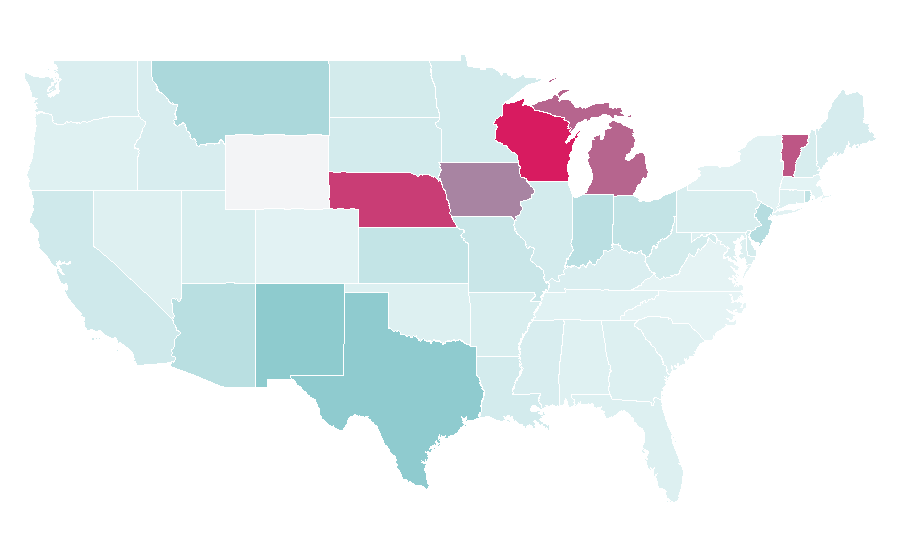 Affinity by region — John Vianney, United States