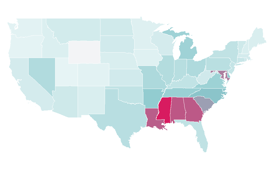 Affinity by region — Johnny Gill, United States