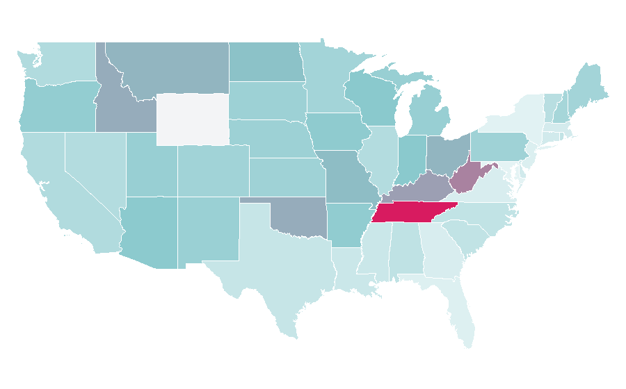 Affinity by region — Johnny Knoxville, United States