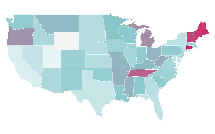 Affinity by region — Johnny Winter, United States