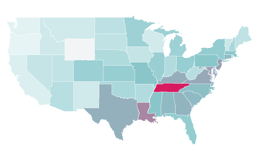 Affinity by region — Johnston & Murphy, United States