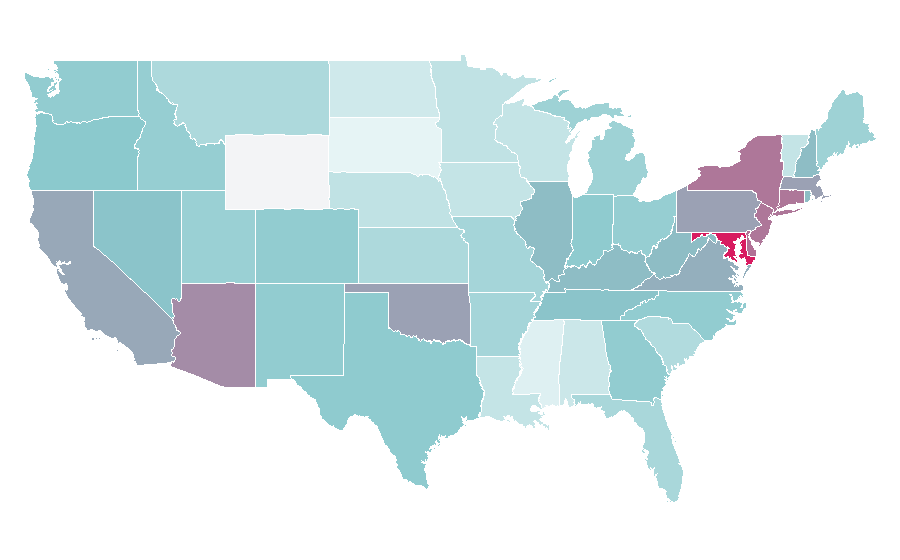 Affinity by region — Jon Bernthal, United States