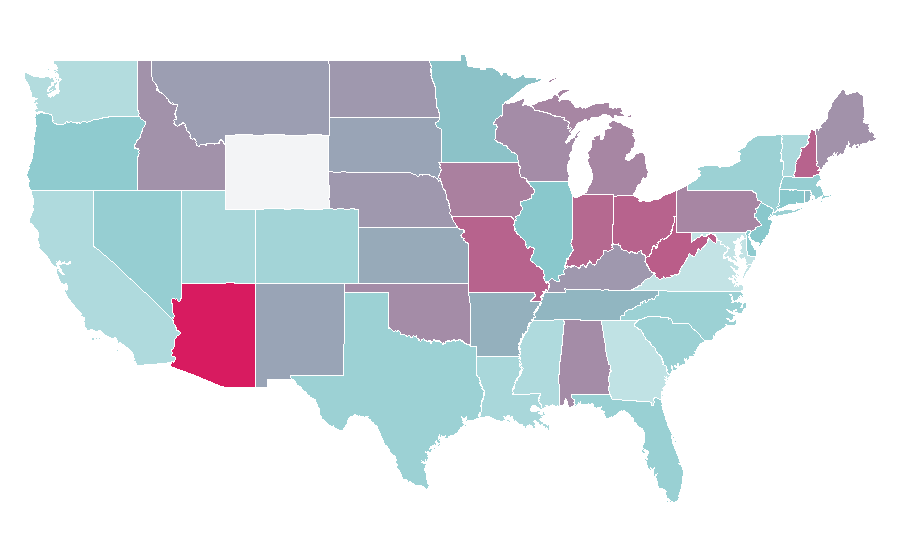 Affinity by region — Jon Cryer, United States