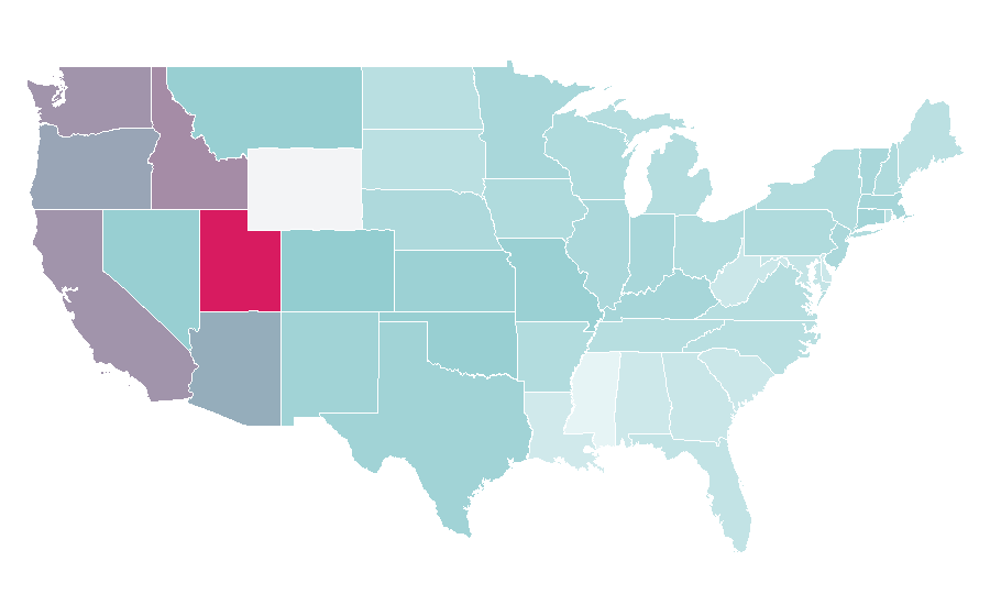 Affinity by region — Joseph Gordon-Levitt, United States
