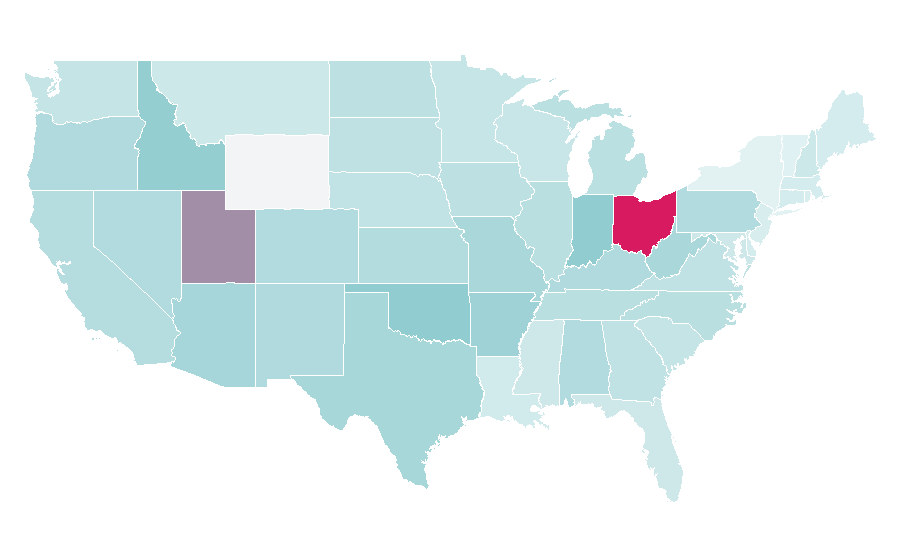 Affinity by region — Josh Dun, United States