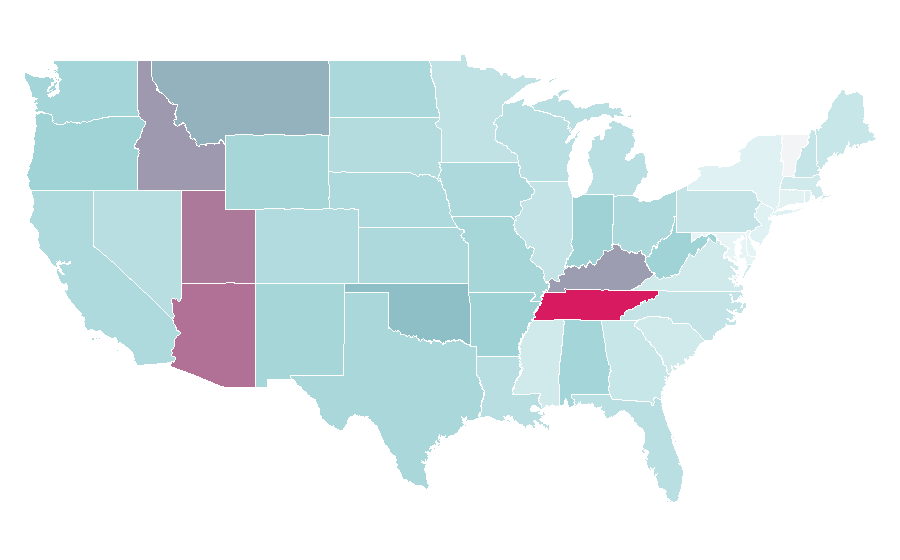 Affinity by region — Josh Hutcherson, United States