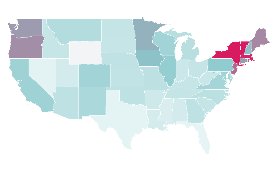Affinity by region — Joyce Carol Oates, United States