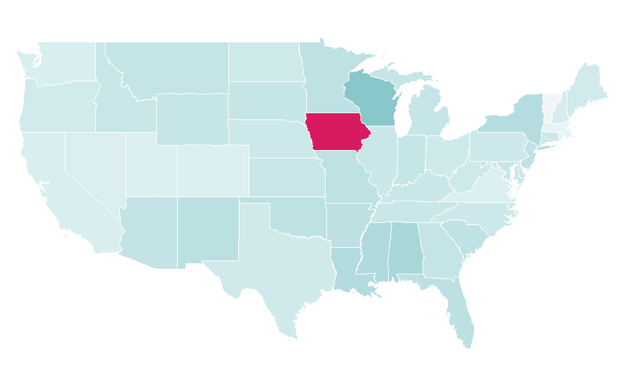 Affinité par région — Judge, États-Unis