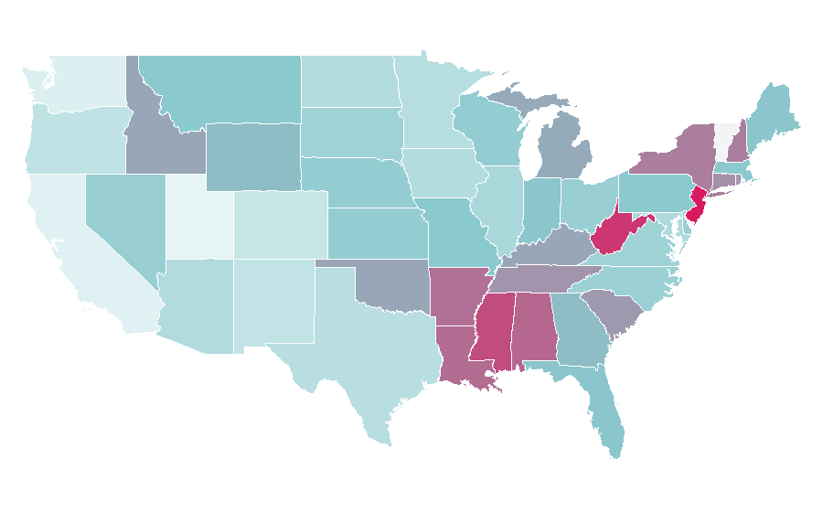 Affinity by region — Judge Jeanine Pirro, United States