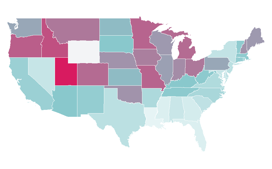 Affinity by region — Judy Greer, United States