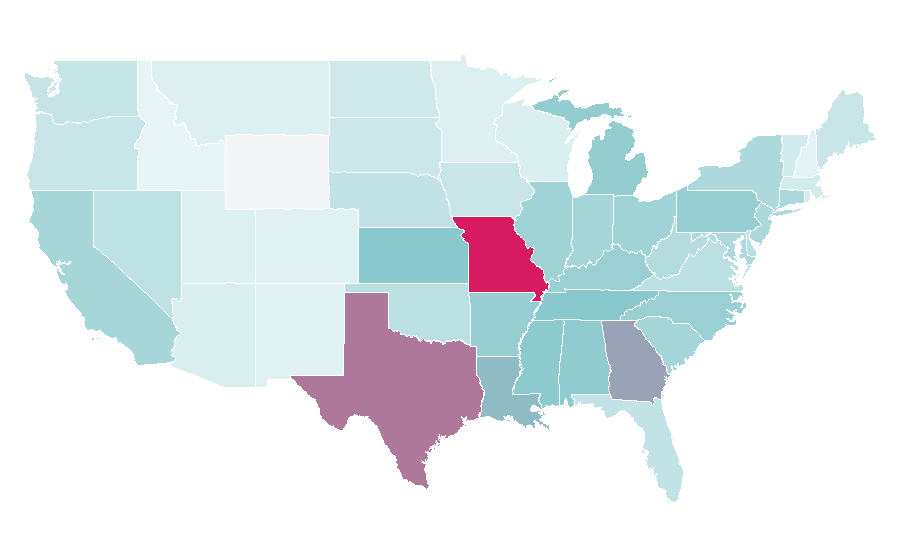 Affinity by region — Juicy Fruit, United States