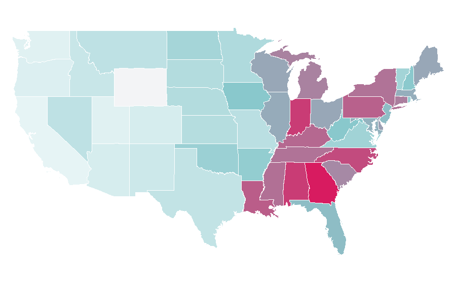 Affinity by region — Juicy Juice, United States