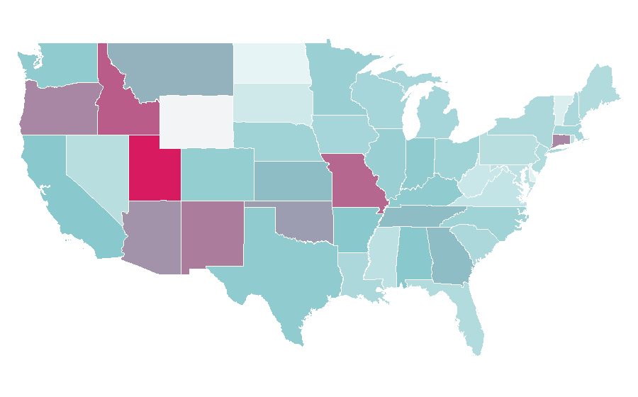 Affinity by region — Julia Roberts, United States