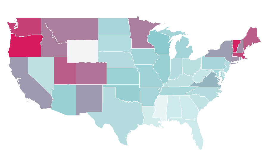 Affinity by region — Julie & Julia, United States