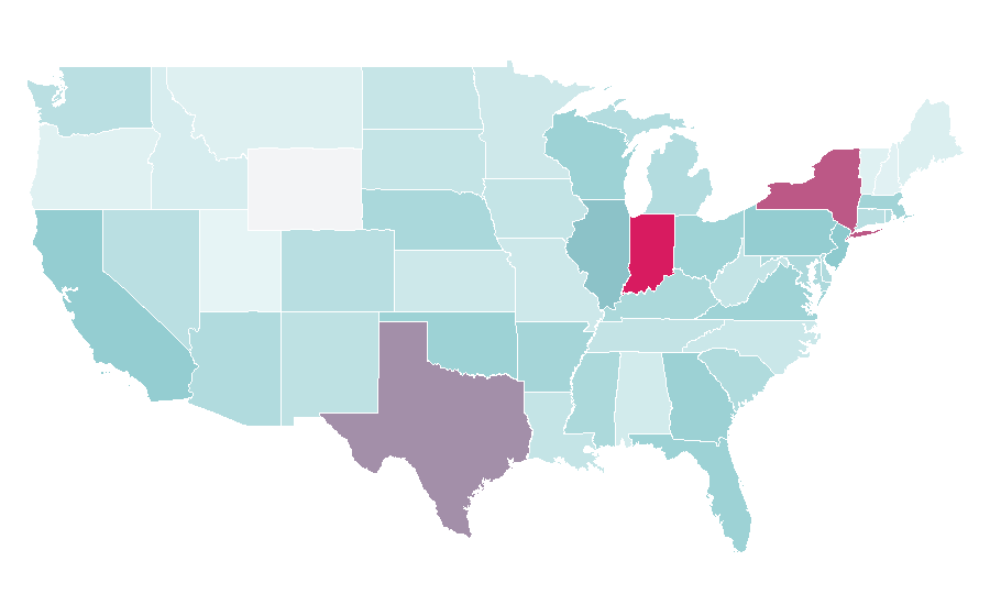 Affinity by region — Juris Doctor, United States