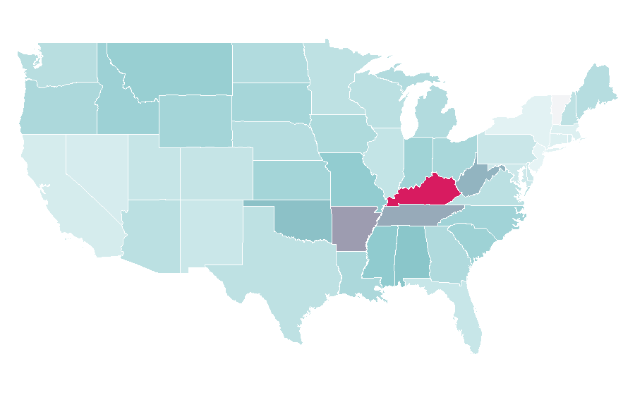 Affinity by region — Justified (TV series), United States