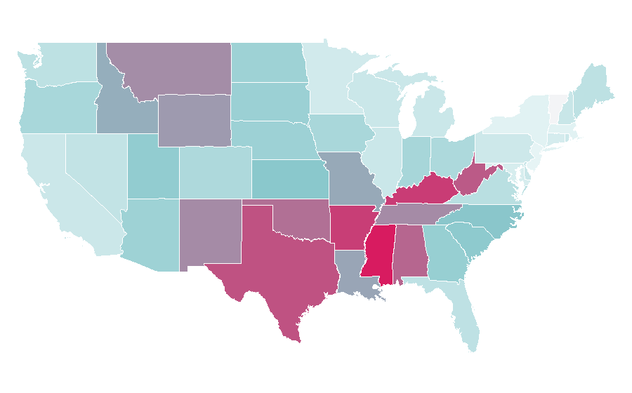 Affinity by region — Justin Boots, United States