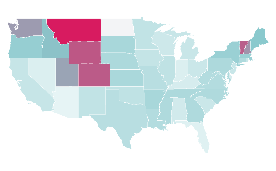 Affinity by region — K2 (TV channel), United States