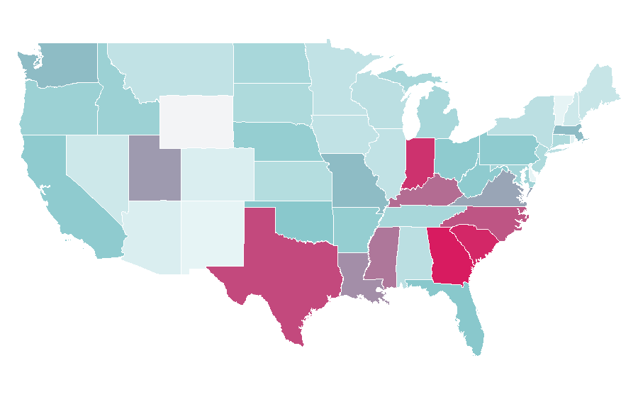 Affinity by region — Kangaroo, United States