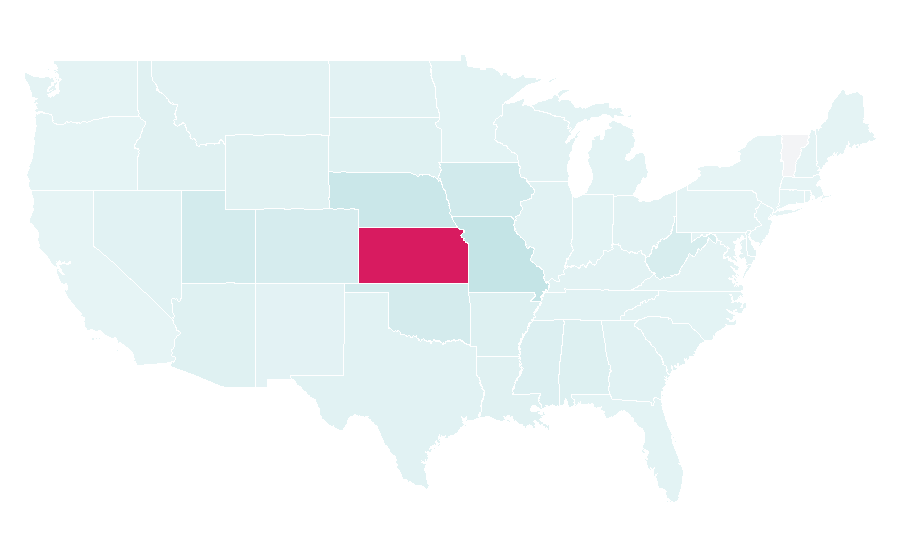 Affinity by region — Kansas Jayhawks football, United States
