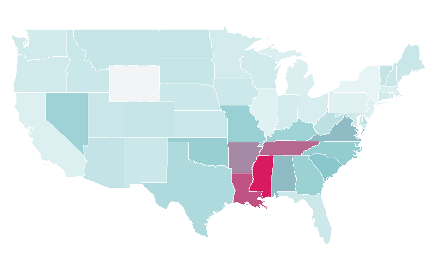 Affinity by region — Kappa Alpha Order, United States