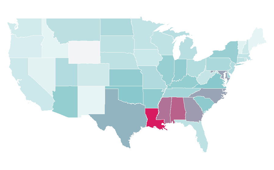 Affinity by region — Kappa Delta, United States