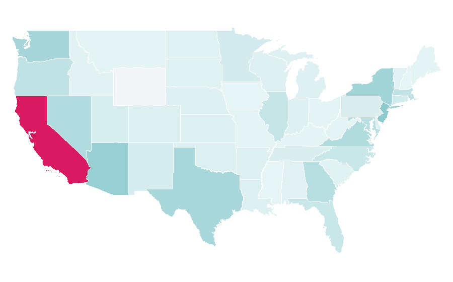 Affinity by region — Karina (Venezuelan singer), United States