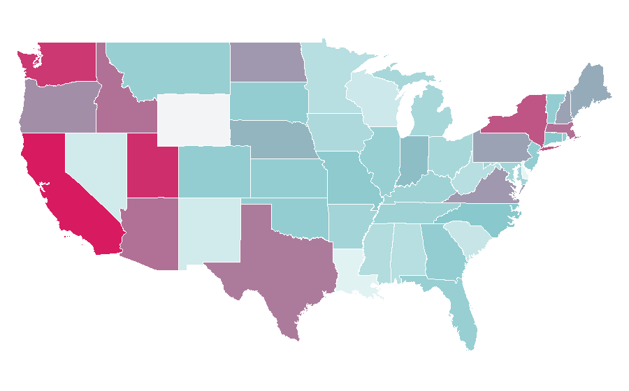 Affinity by region — Karl Marx, United States