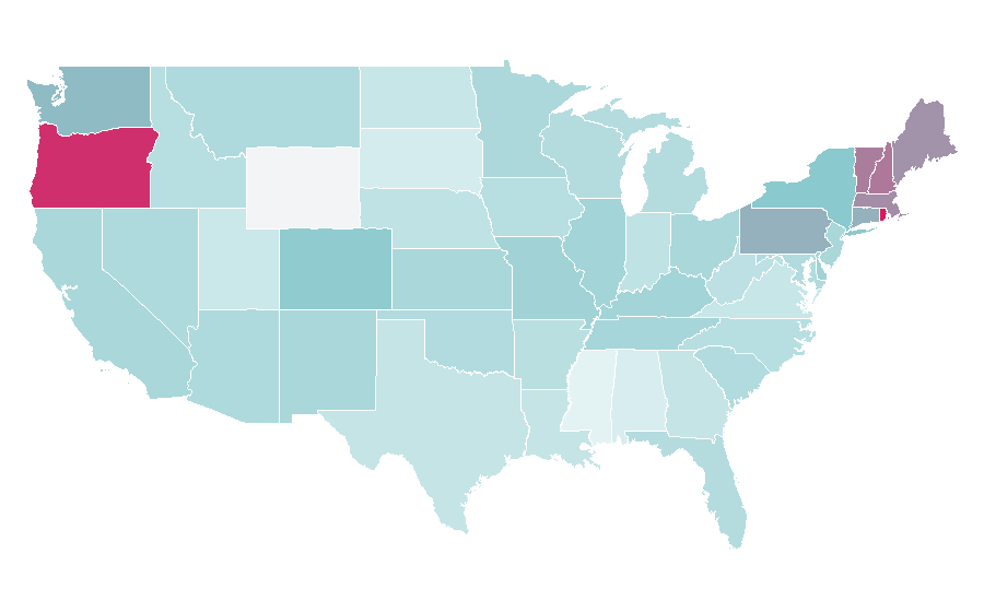 Affinity by region — Katherine Moennig, United States