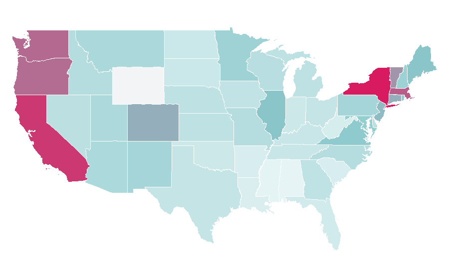 Affinity by region — Kathryn Bigelow, United States