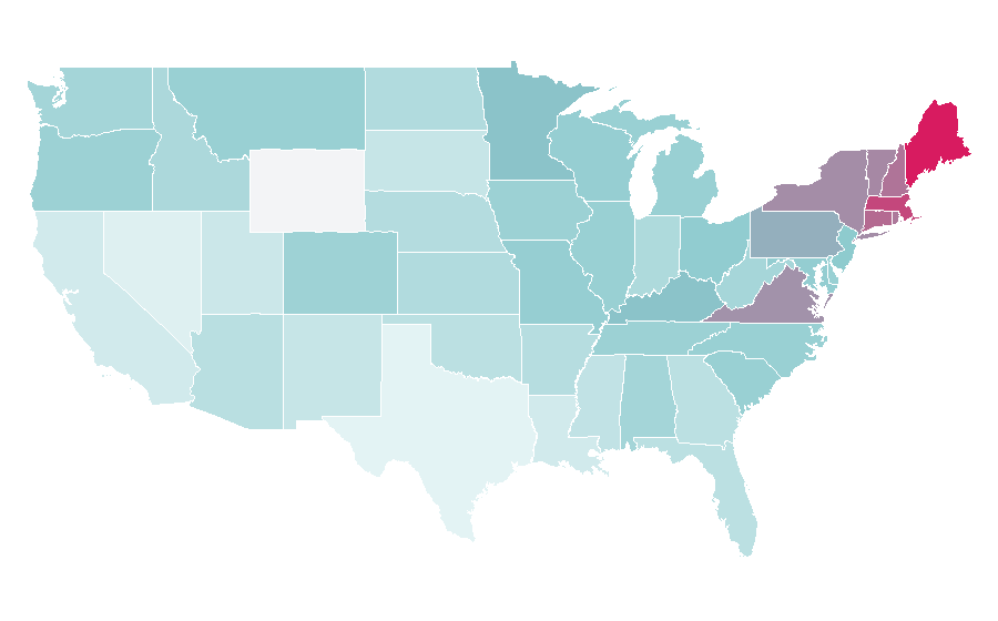 Affinity by region — Katie Couric, United States