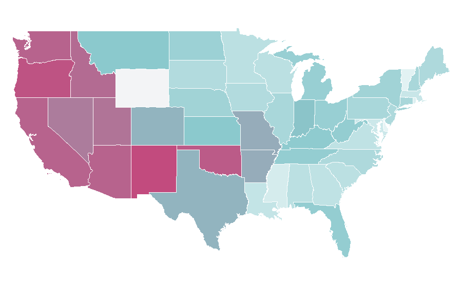 Affinité par région — Keanu Reeves, États-Unis