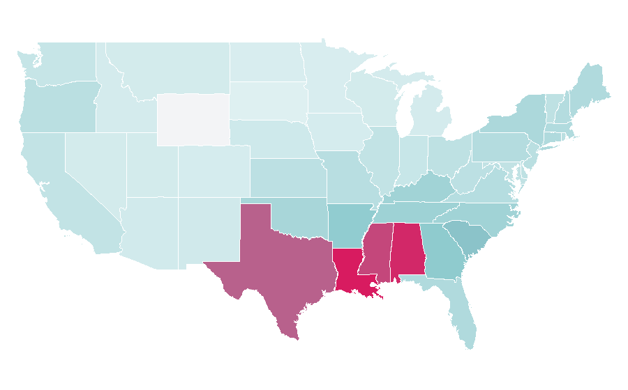 Affinity by region — Keds (shoes), United States