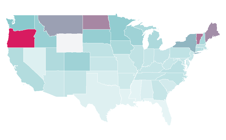 Affinity by region — Keen (shoe company), United States