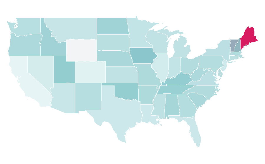 Affinity by region — Keeping Up Appearances, United States