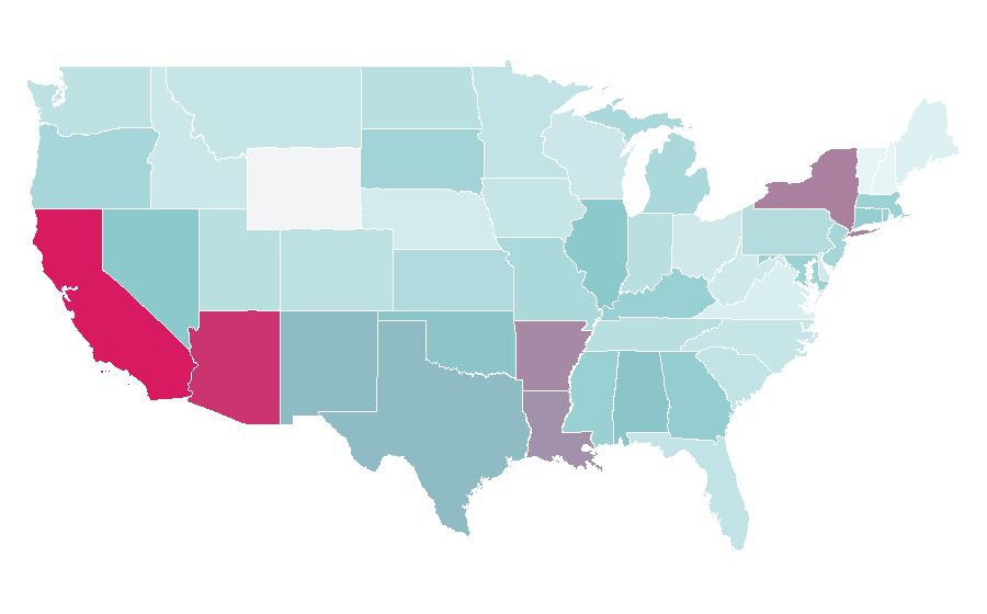 Affinity by region — Keeping Up with the Kardashians, United States