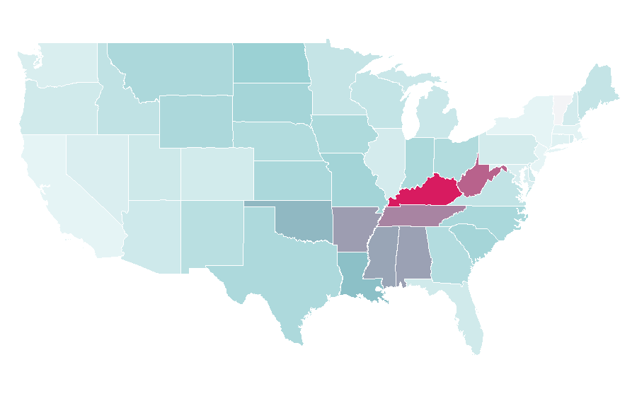 Affinity by region — Keith Whitley, United States