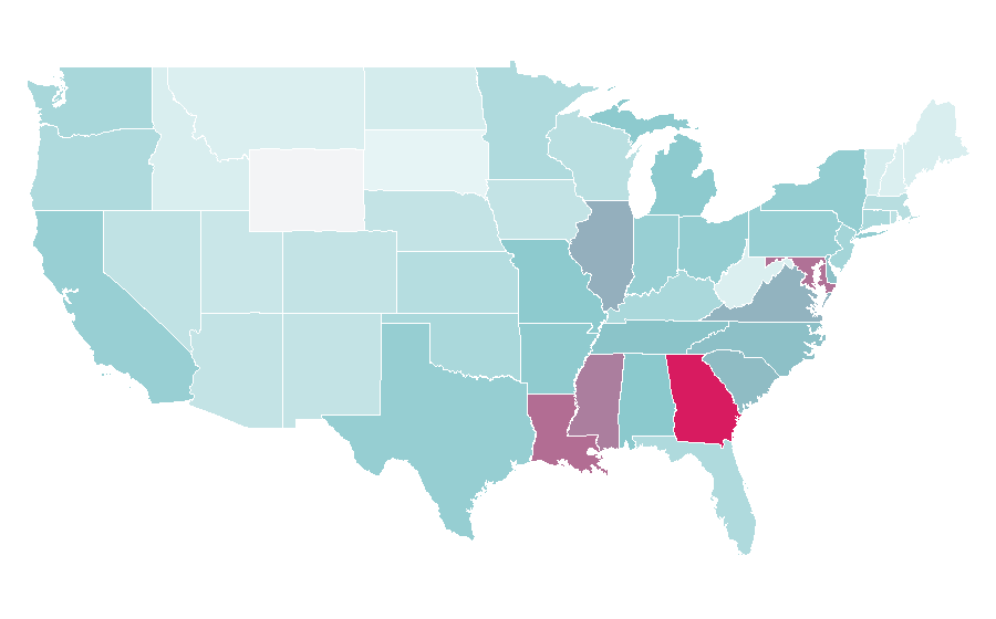 Affinity by region — Keke Palmer, United States