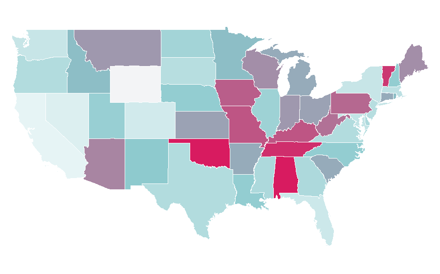 Affinity by region — Kelly Clarkson, United States