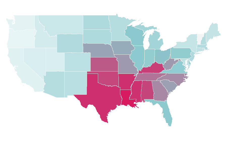 Affinity by region — Kendra Scott Jewelry, United States