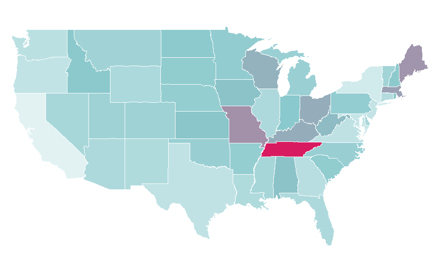 Affinity by region — Kenny Chesney, United States