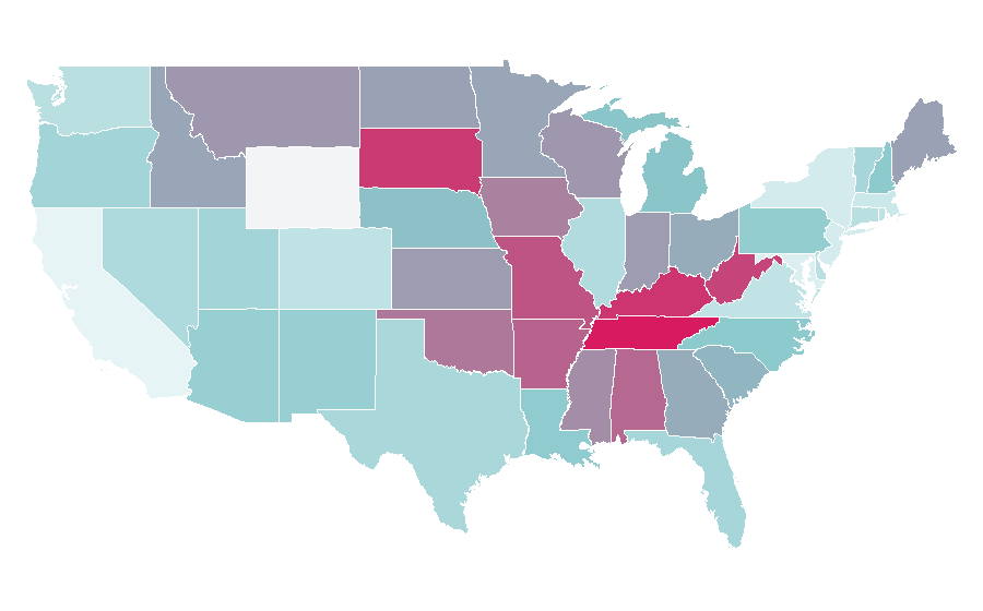 Affinity by region — Kenny Rogers, United States
