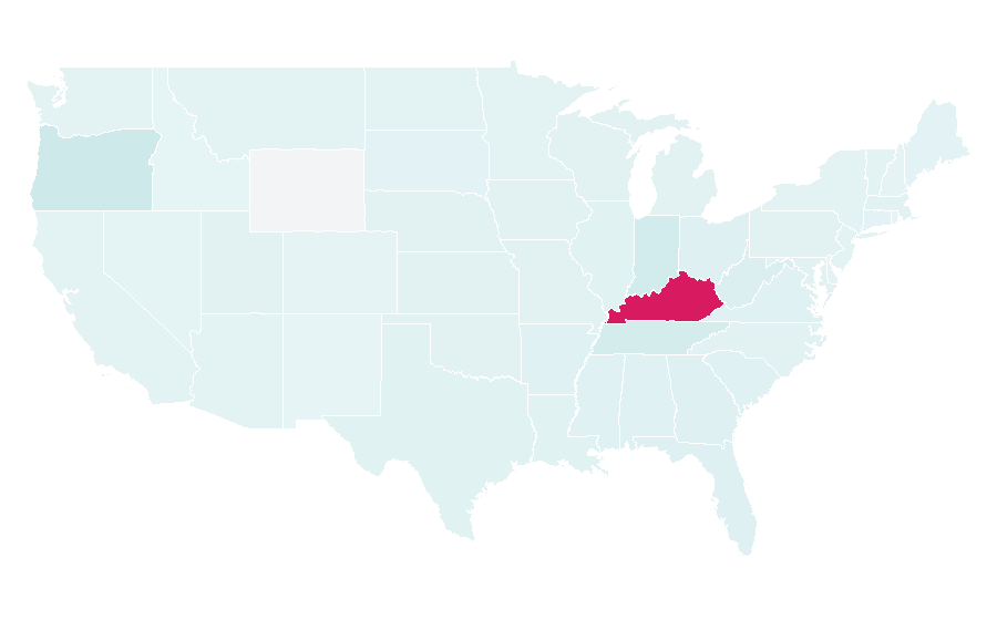 Afinidad por región — Kentucky, Estados Unidos