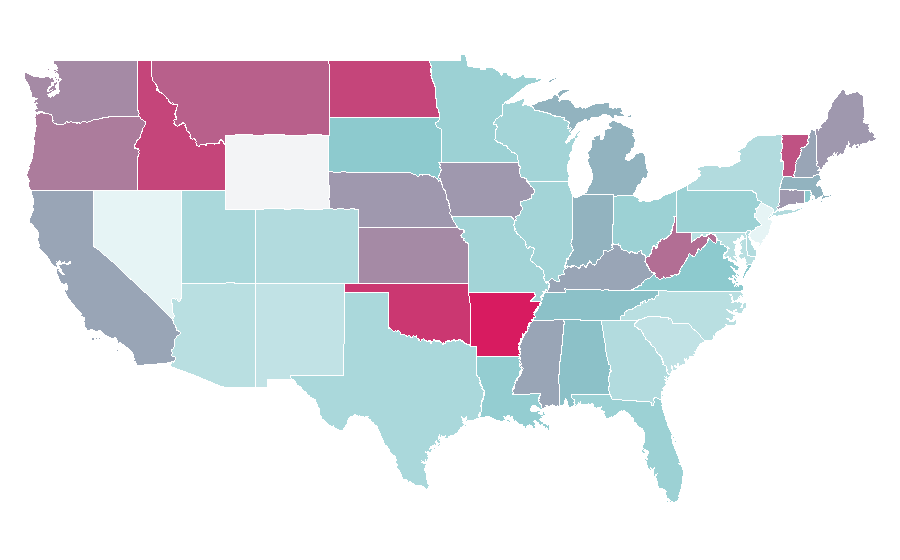 Afinidad por región — Ketosis, Estados Unidos
