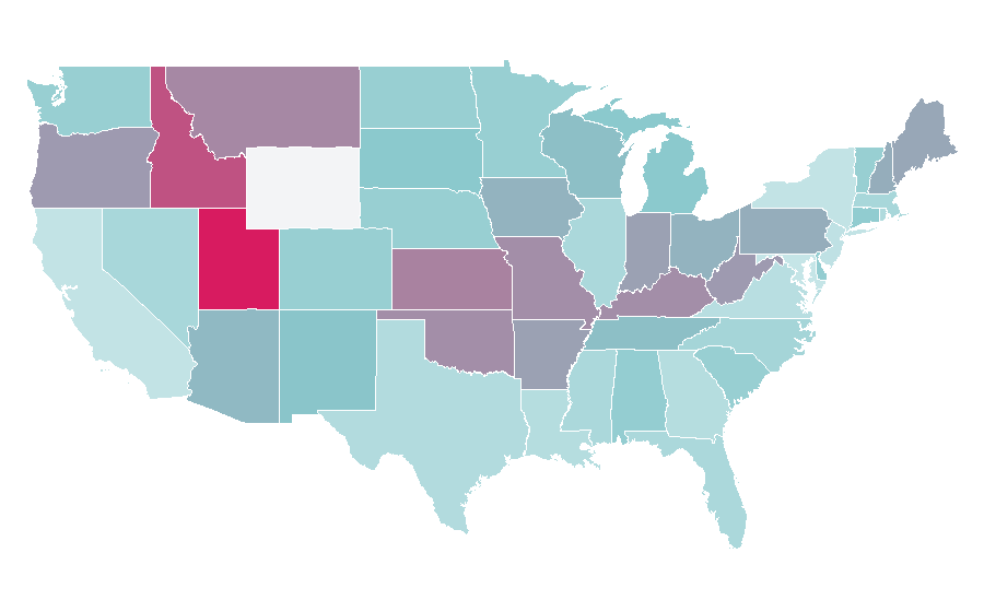 Affinity by region — Kevin Bacon, United States