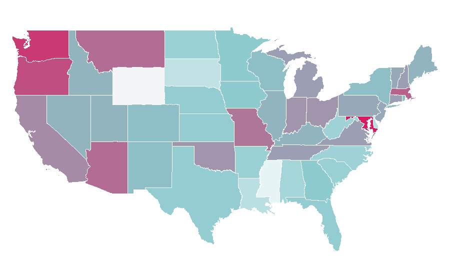 Affinity by region — Kevin Spacey, United States